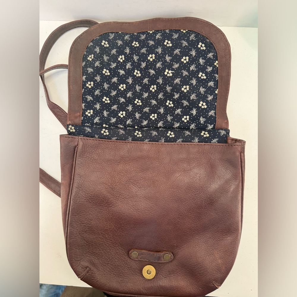 Fat Face Anna Chocolate Brown oiled Leather crossbody satchel  Bag - Picture 10 of 15